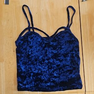 Forever 21 Royal Blue Crushed Velvet Strappy Cami